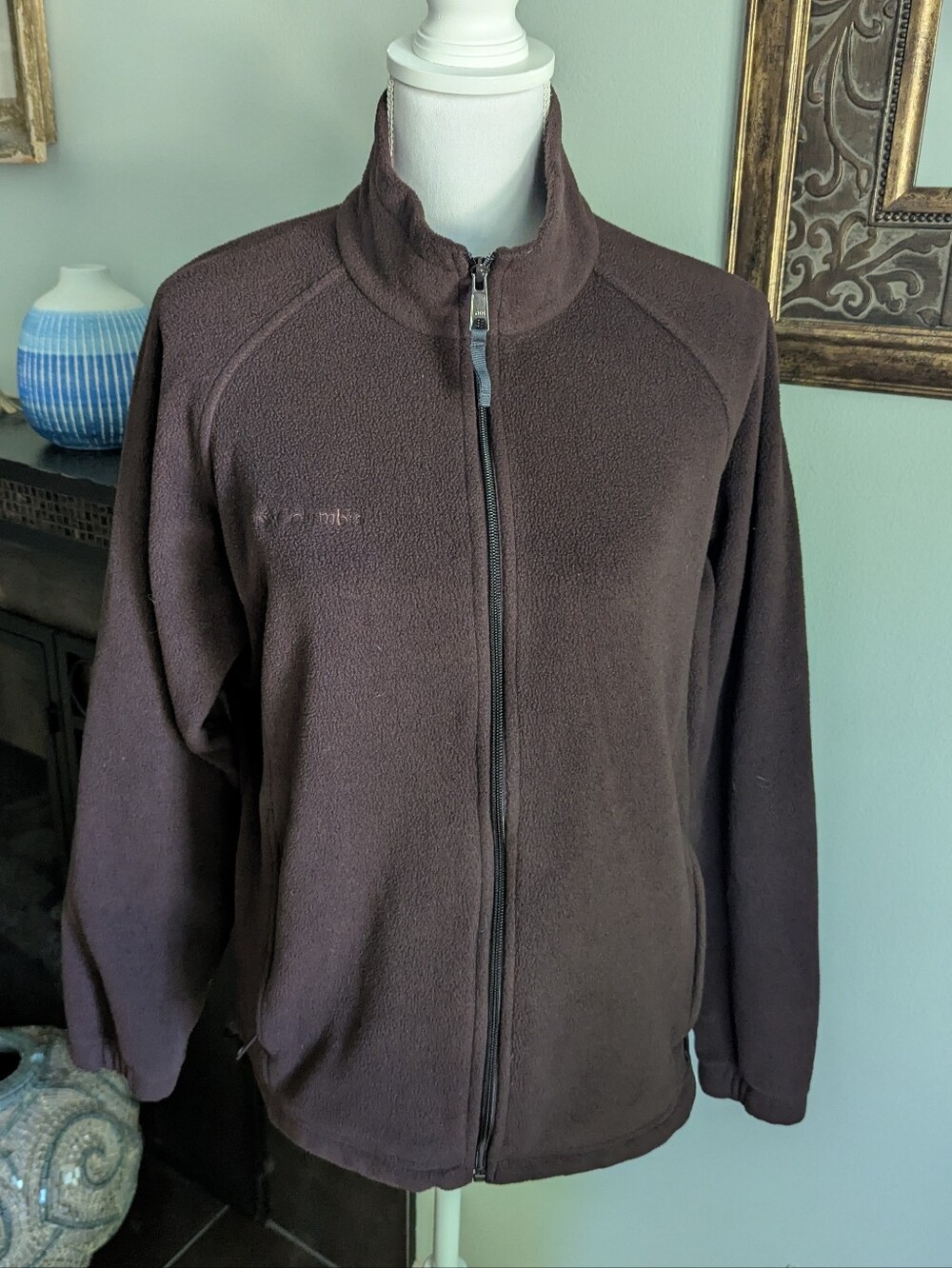 Columbia Women's Large Brown Fleece Full Zip Sweatshirt Jacket Outdoor Hike